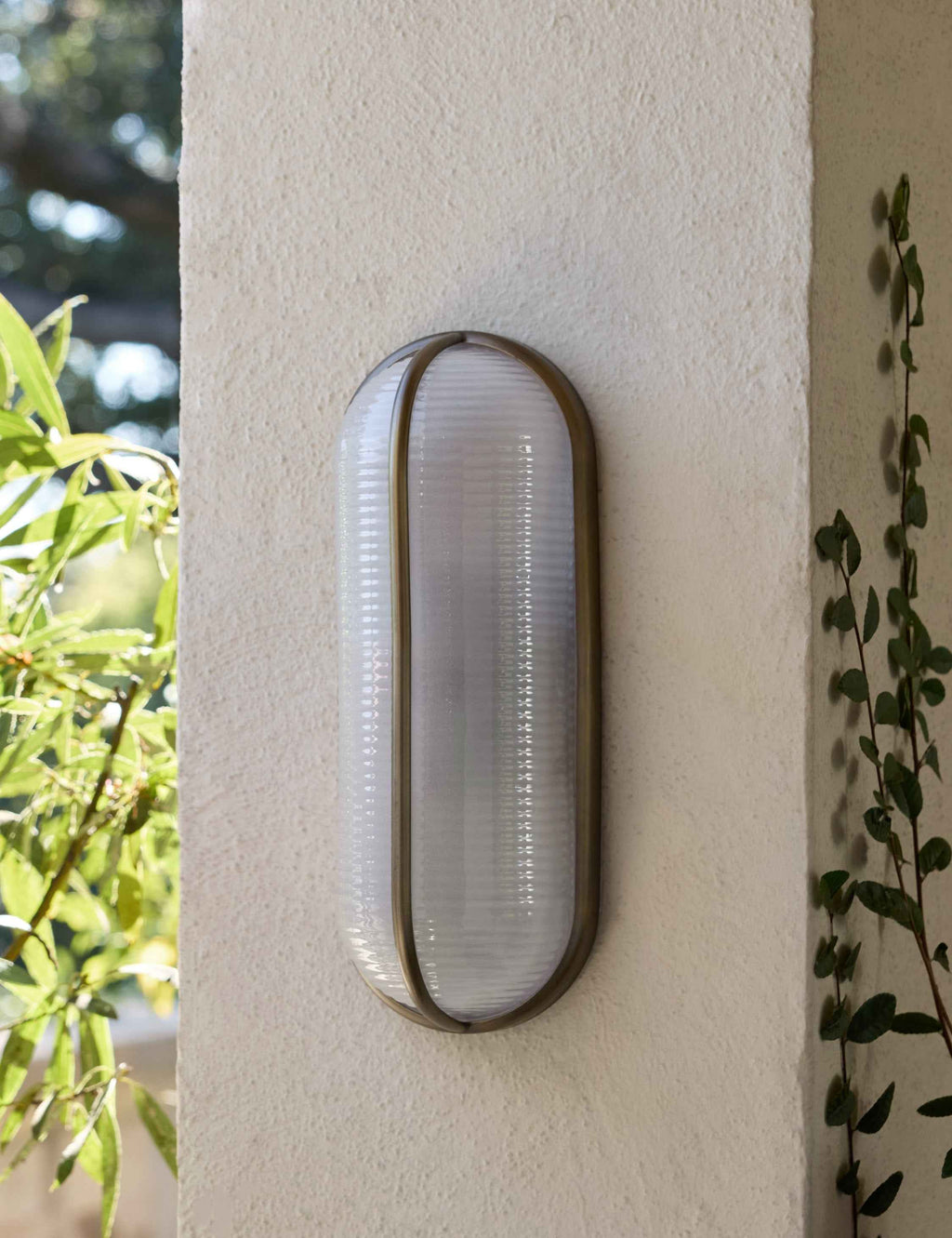 Cielo Outdoor Sconce | Ribbed Glass, Soft Illumination