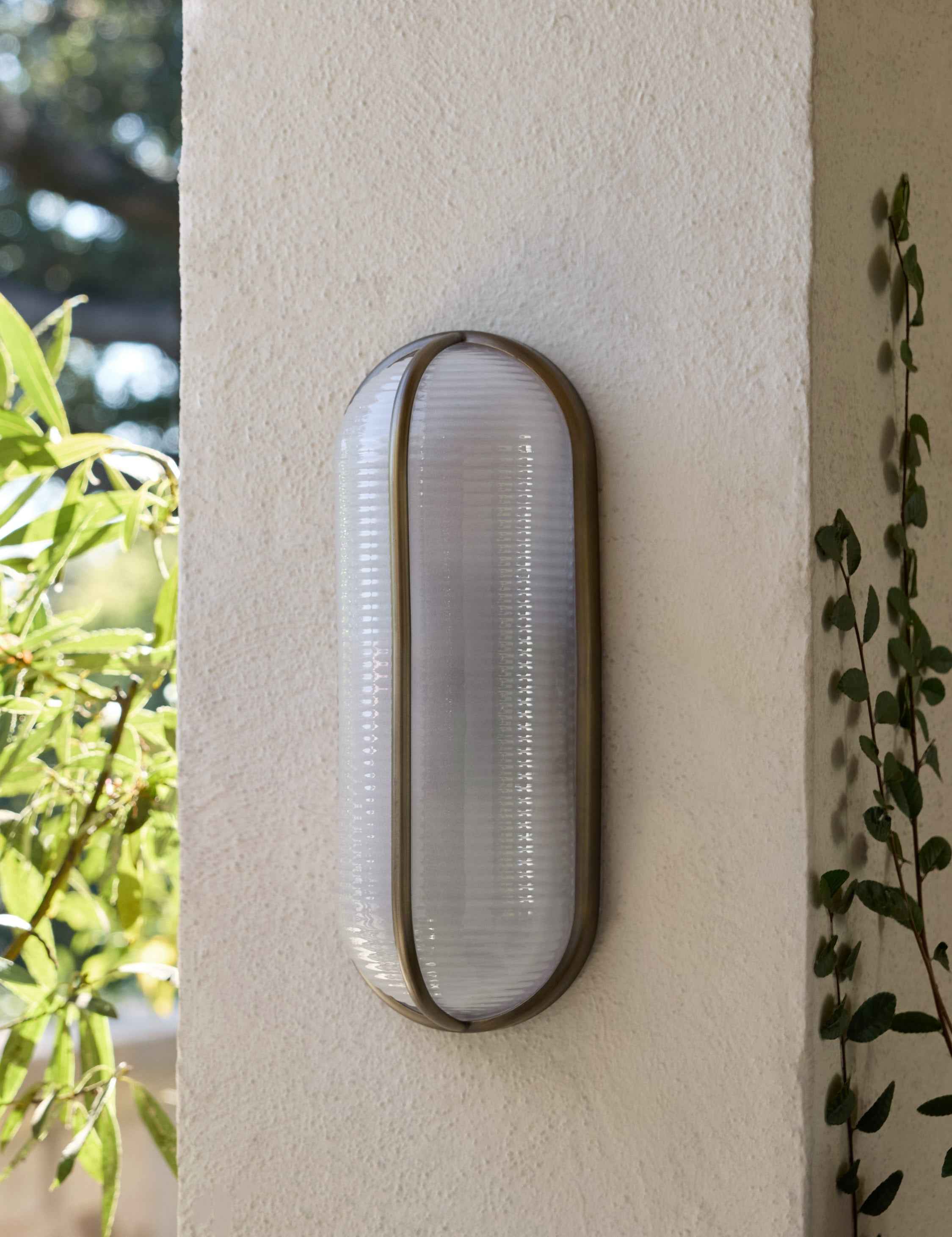 Cielo Outdoor Sconce | Ribbed Glass, Soft Illumination
