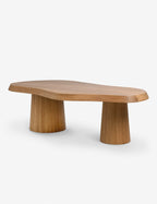 Cleo Coffee Table | Beveled Oak Top, Fluted Pillar Legs