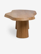 Cleo Coffee Table | Beveled Oak Top, Fluted Pillar Legs