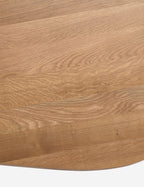 Cleo Coffee Table | Beveled Oak Top, Fluted Pillar Legs