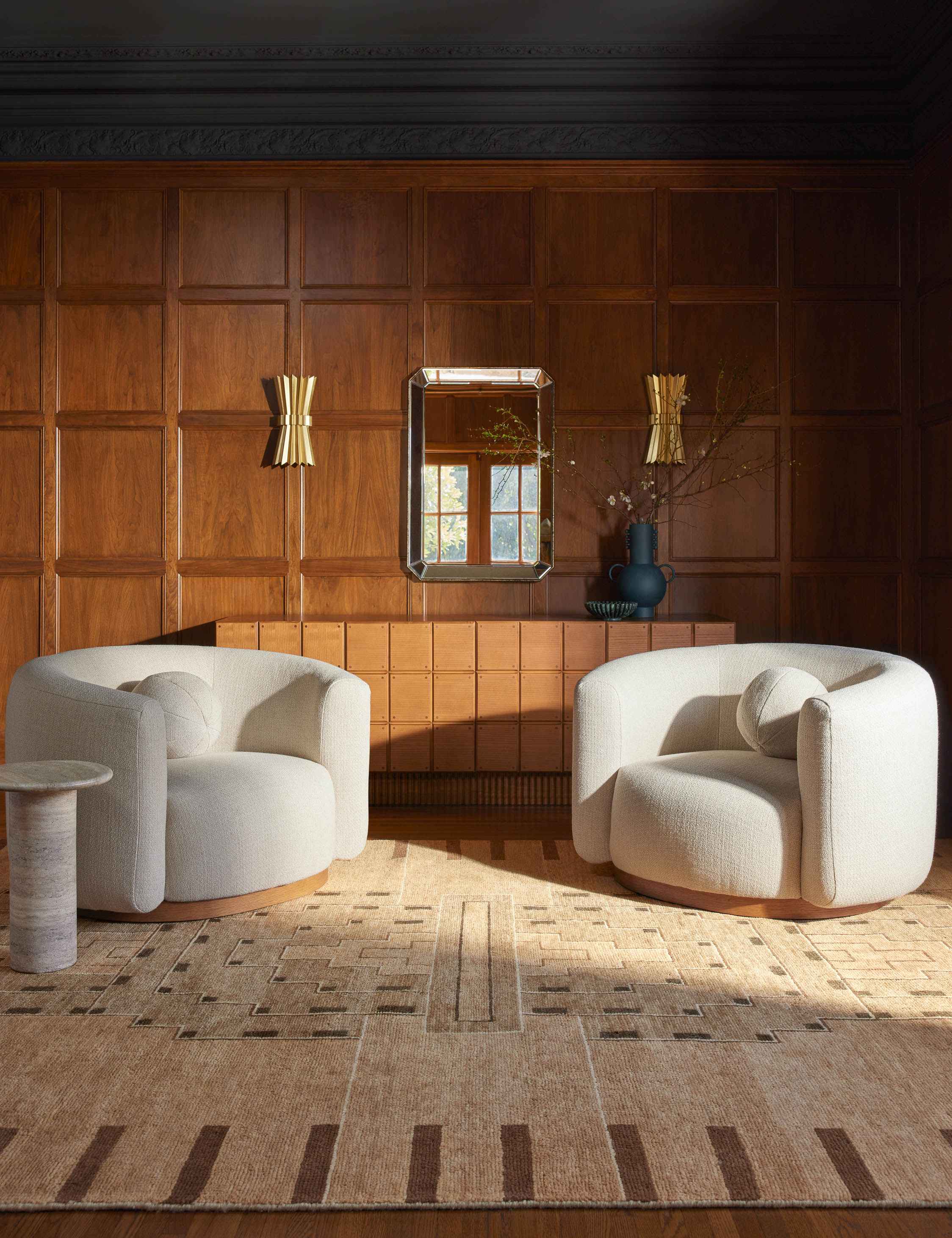 Saffron Wool Rug | Hand-Knotted, Geometric Design