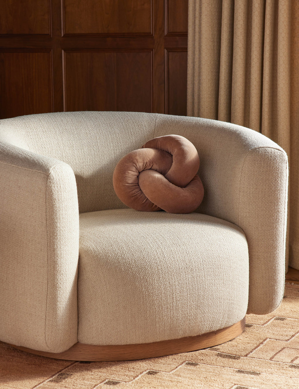 Dewey Velvet Pillow | Knotted Design, Chic Accent for Modern Decor
