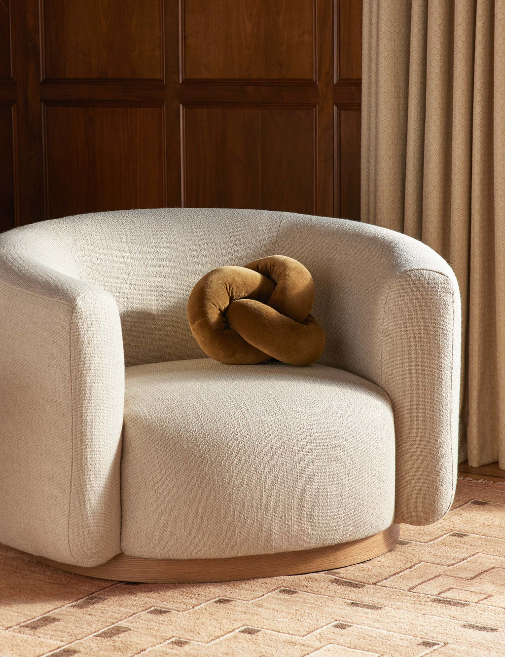 Dewey Velvet Pillow | Knotted Design, Chic Accent for Modern Decor