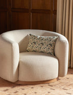 Elysian Linen Pillow | Handmade Block Print, Floral Design