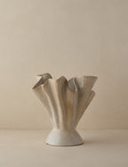 Dara Ruffled Vase | Stoneware, Reactive Glaze Finish
