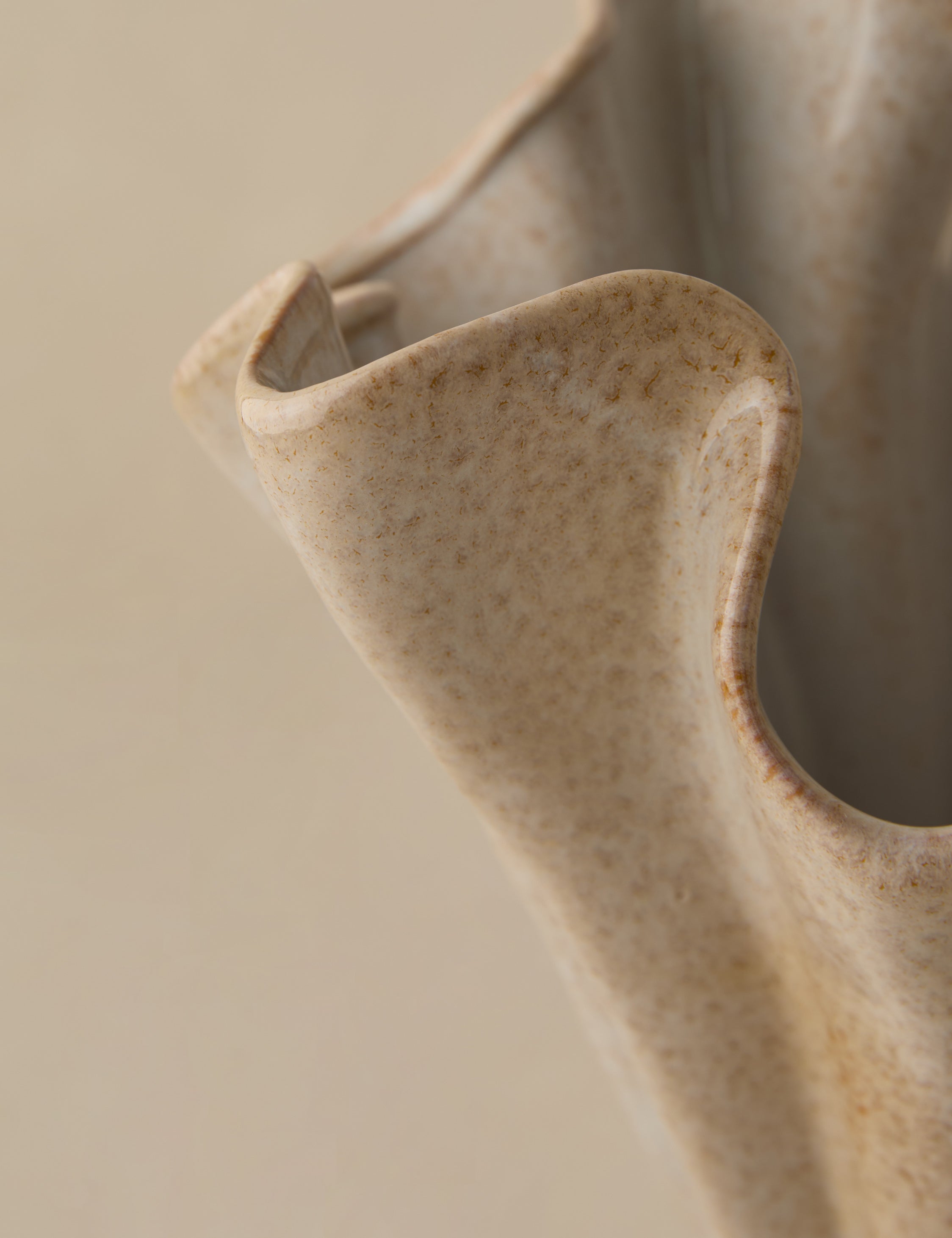 Dara Ruffled Vase | Stoneware, Reactive Glaze Finish