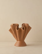 Dara Ruffled Vase | Stoneware, Reactive Glaze Finish