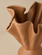 Dara Ruffled Vase | Stoneware, Reactive Glaze Finish
