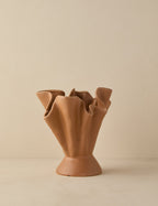 Dara Ruffled Vase | Stoneware, Reactive Glaze Finish