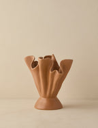 Dara Ruffled Vase | Stoneware, Reactive Glaze Finish