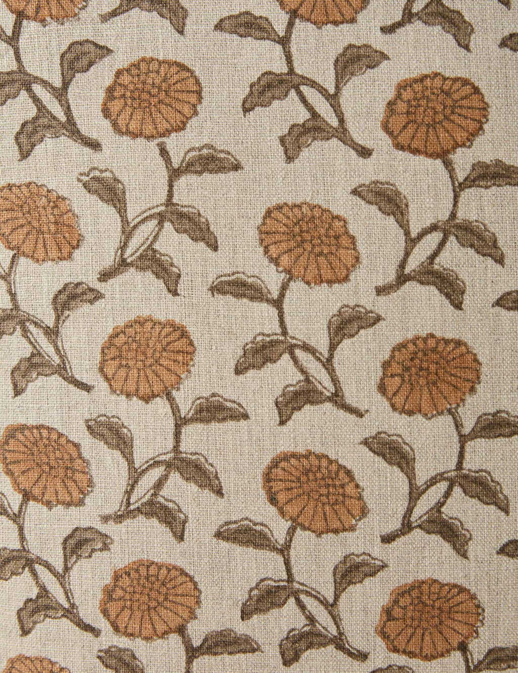 Dori Linen Pillow | Floral Pattern, Soft Down Fill