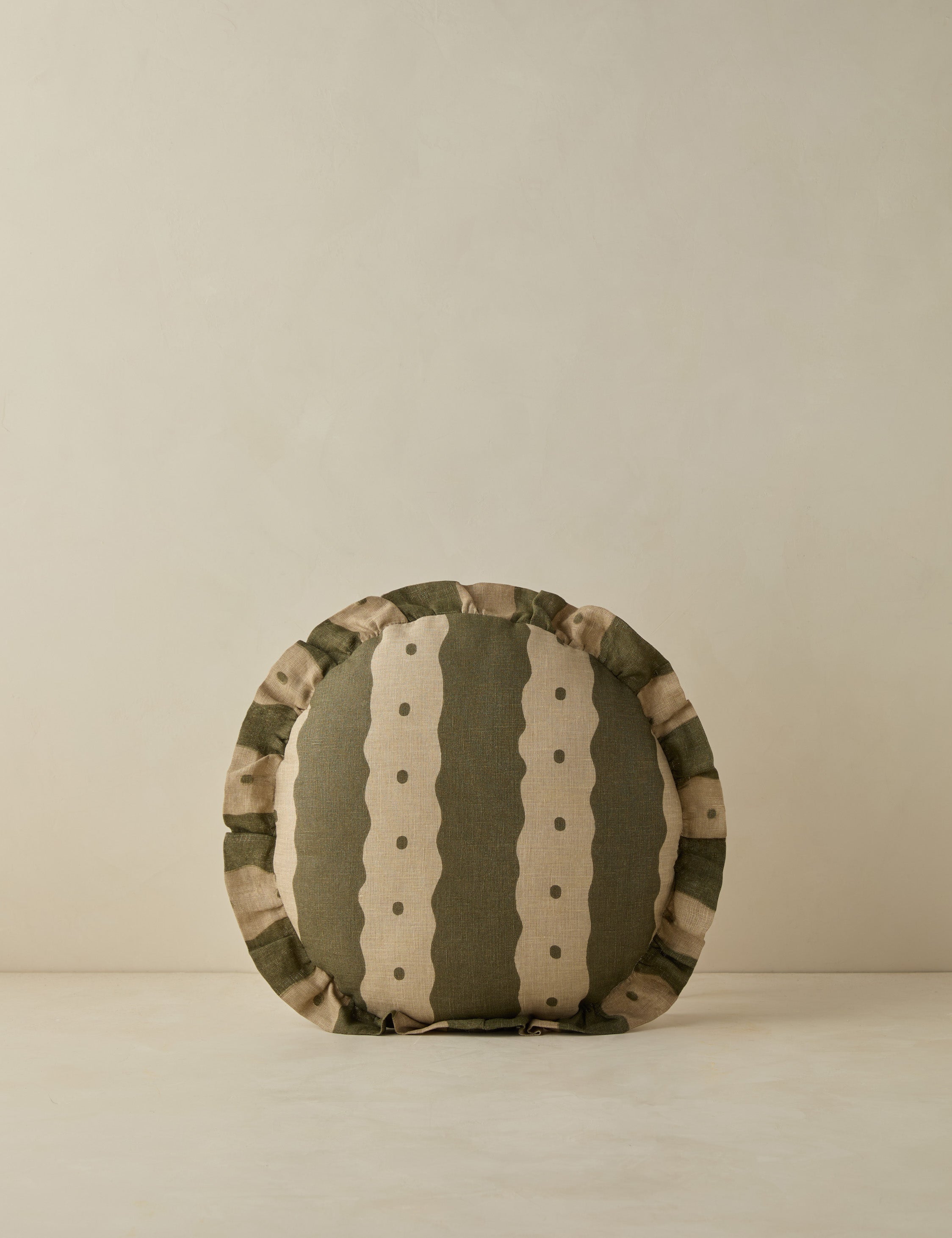 Dazzle Round Pillow | Abstract Pattern, Ruffle Flange