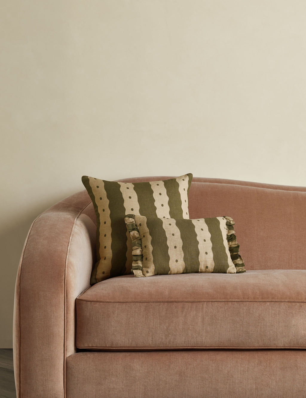 Dazzle Round Pillow | Abstract Pattern, Ruffle Flange
