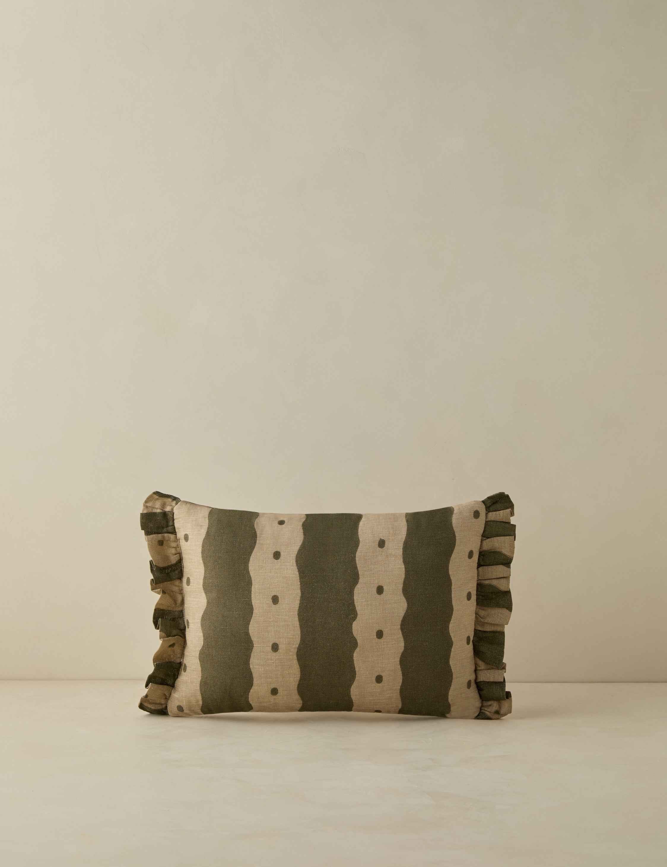 Dazzle Round Pillow | Abstract Pattern, Ruffle Flange