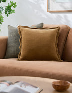 Cora Accent Pillow | Velvety Finish, Waved Flange Design