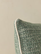 Enzi Throw Pillow | Tweed Fabric, Contrast Piping