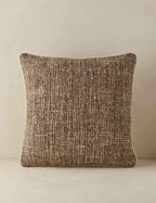 Enzi Throw Pillow | Tweed Fabric, Contrast Piping