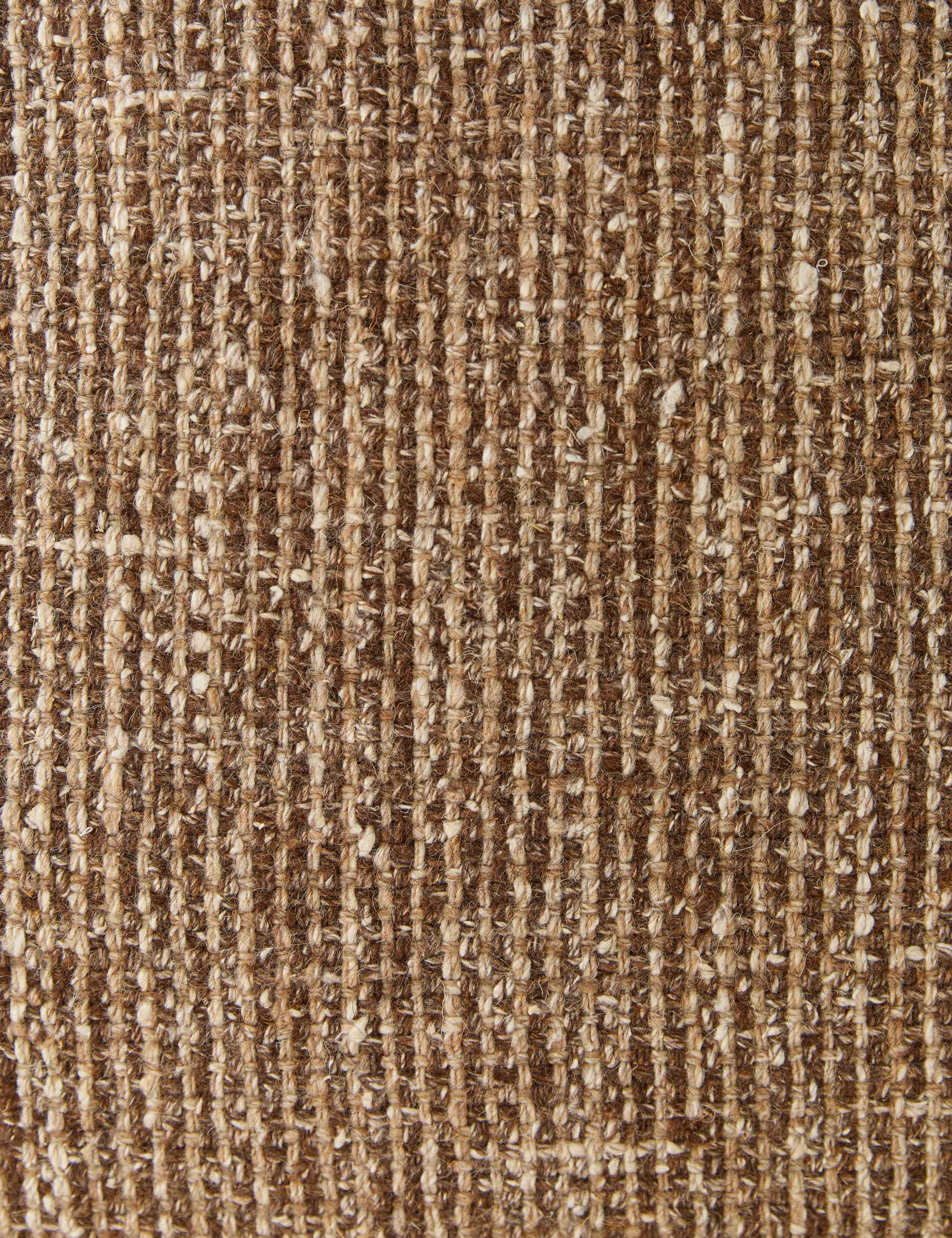 Enzi Throw Pillow | Tweed Fabric, Contrast Piping