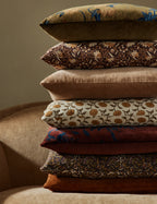 Dori Linen Pillow | Floral Pattern, Soft Down Fill