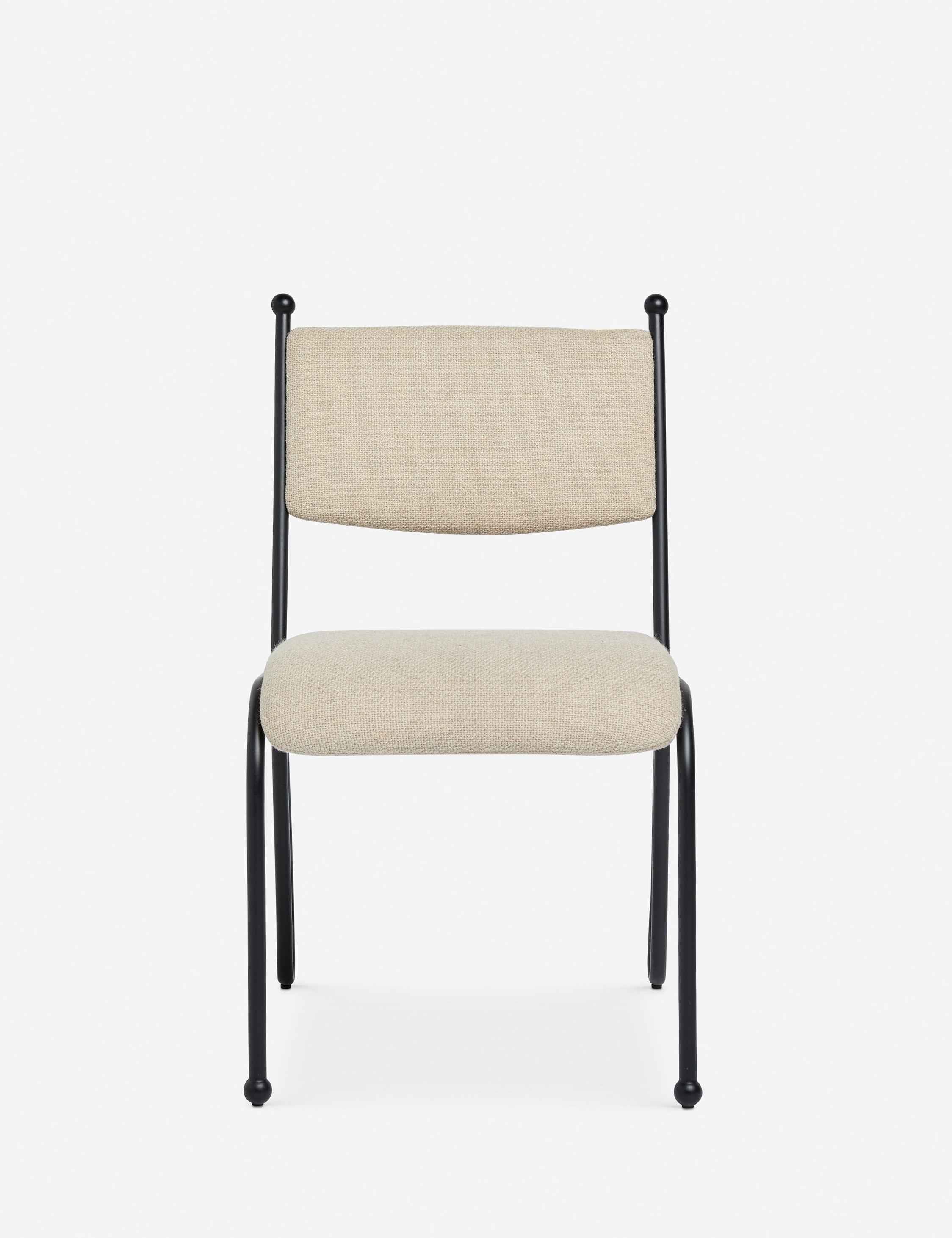 Fina Dining Chair | Curved Metal Frame, Upholstered Seat