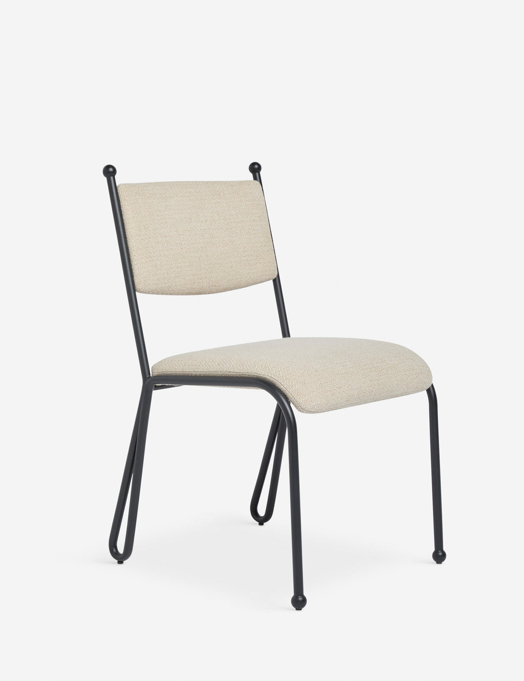 Fina Dining Chair | Curved Metal Frame, Upholstered Seat