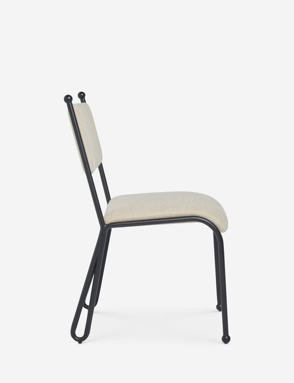 Fina Dining Chair | Curved Metal Frame, Upholstered Seat
