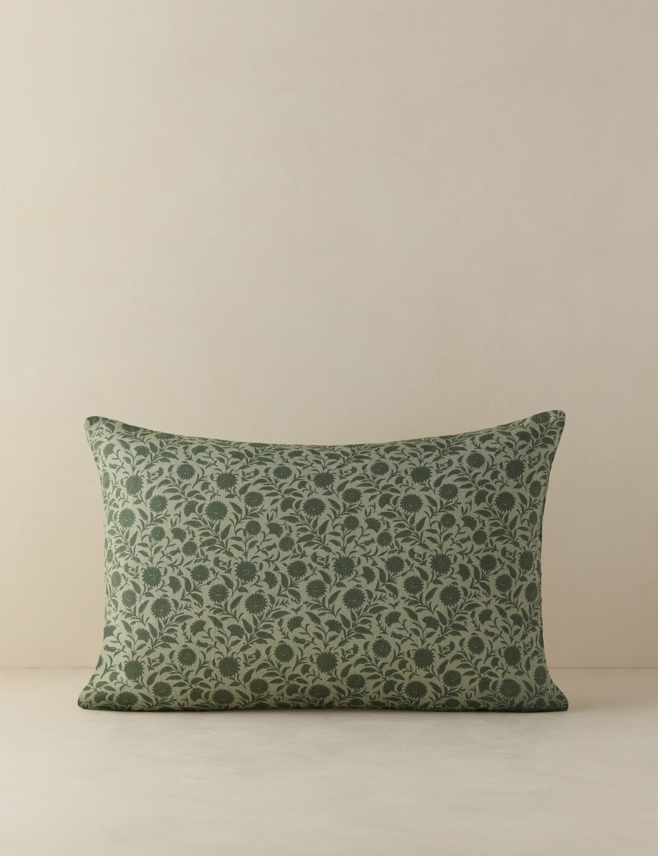 Bela Linen Cotton Pillow | Floral Design, Natural Fiber Blend