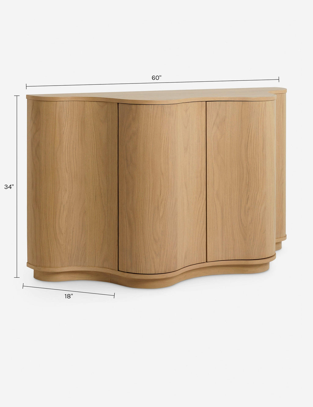 Cora Sideboard | Half-Moon Design, Natural Wood Grain