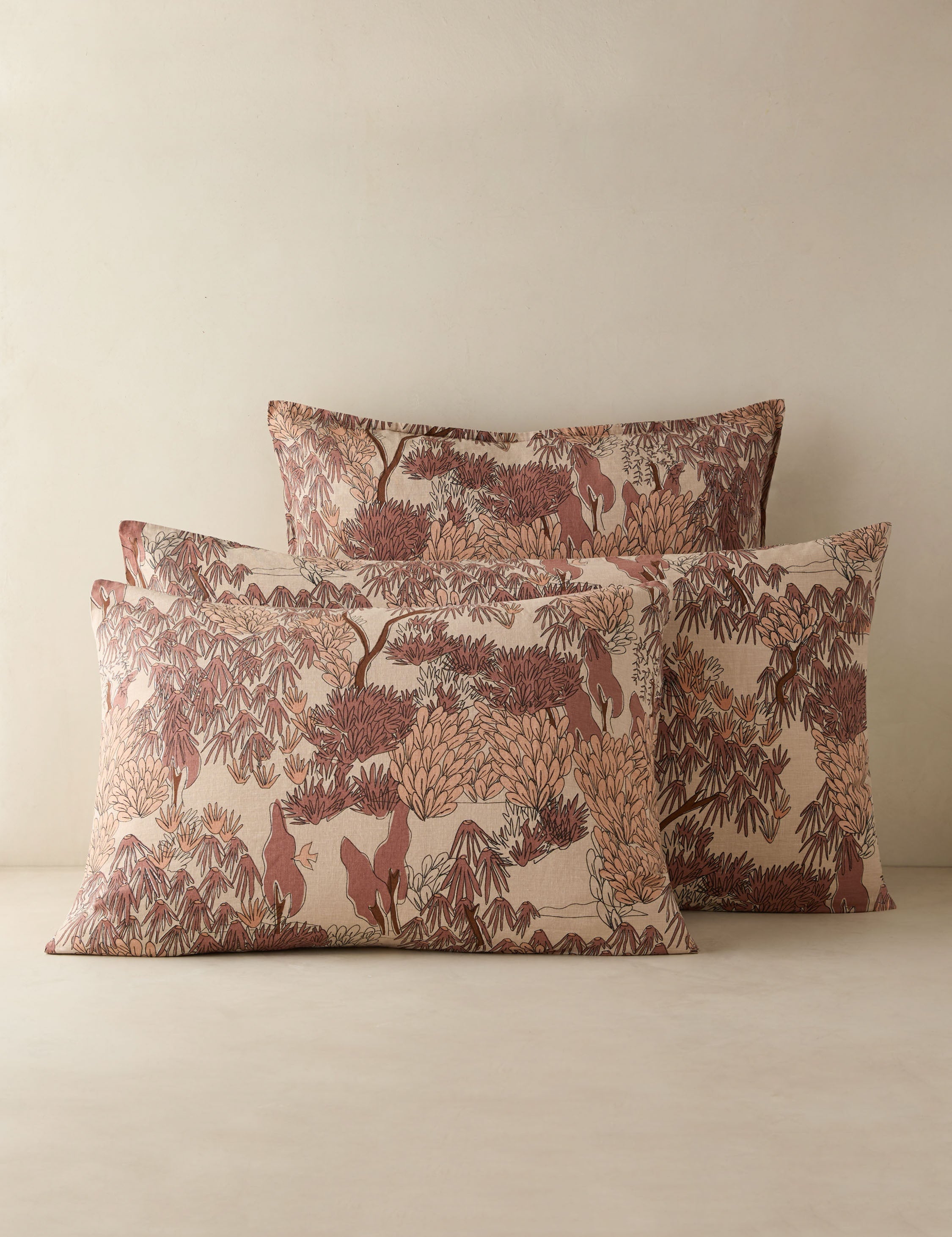 Briar Garden Walk Sham | Linen-Cotton Blend, Botanical Print