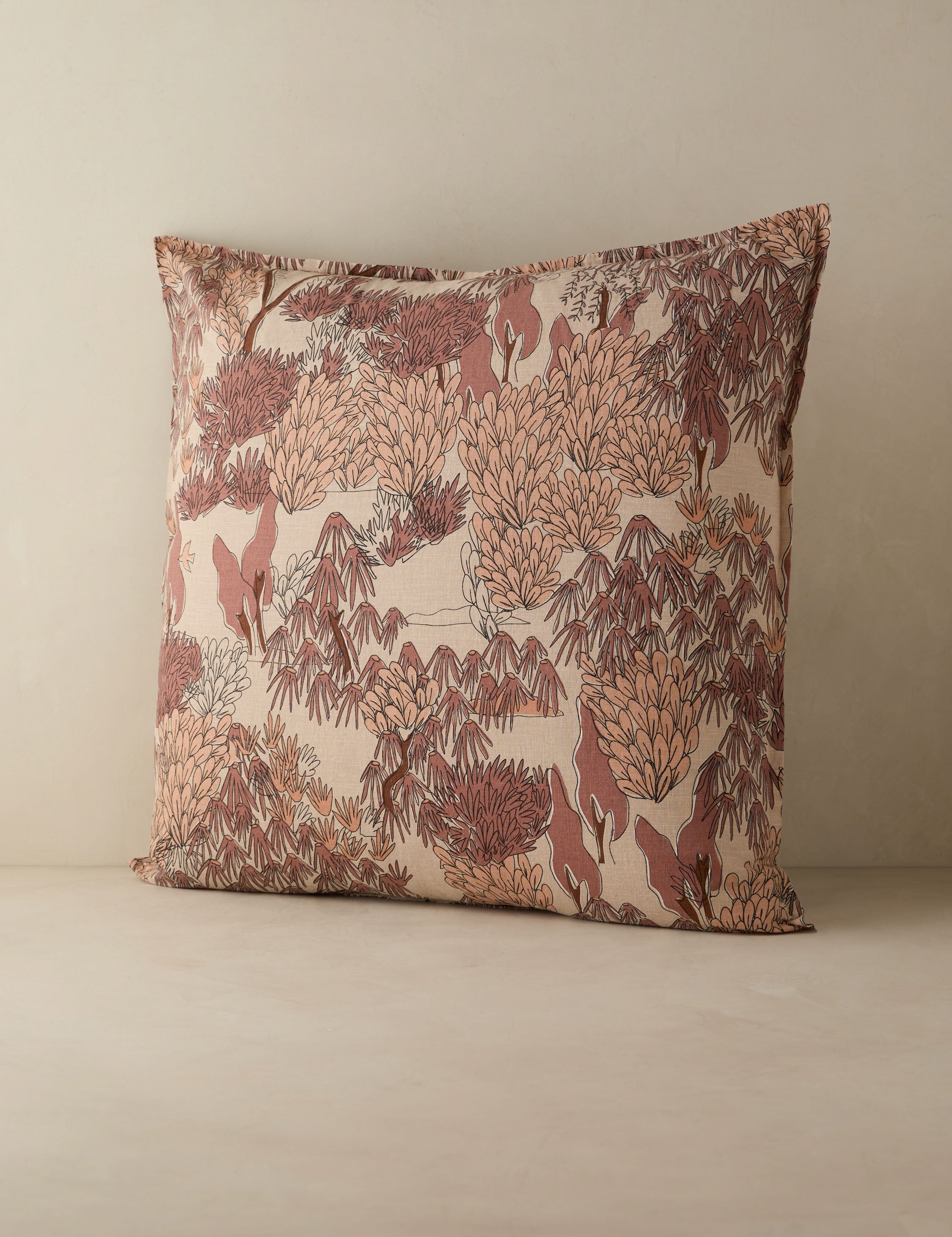 Briar Garden Walk Sham | Linen-Cotton Blend, Botanical Print