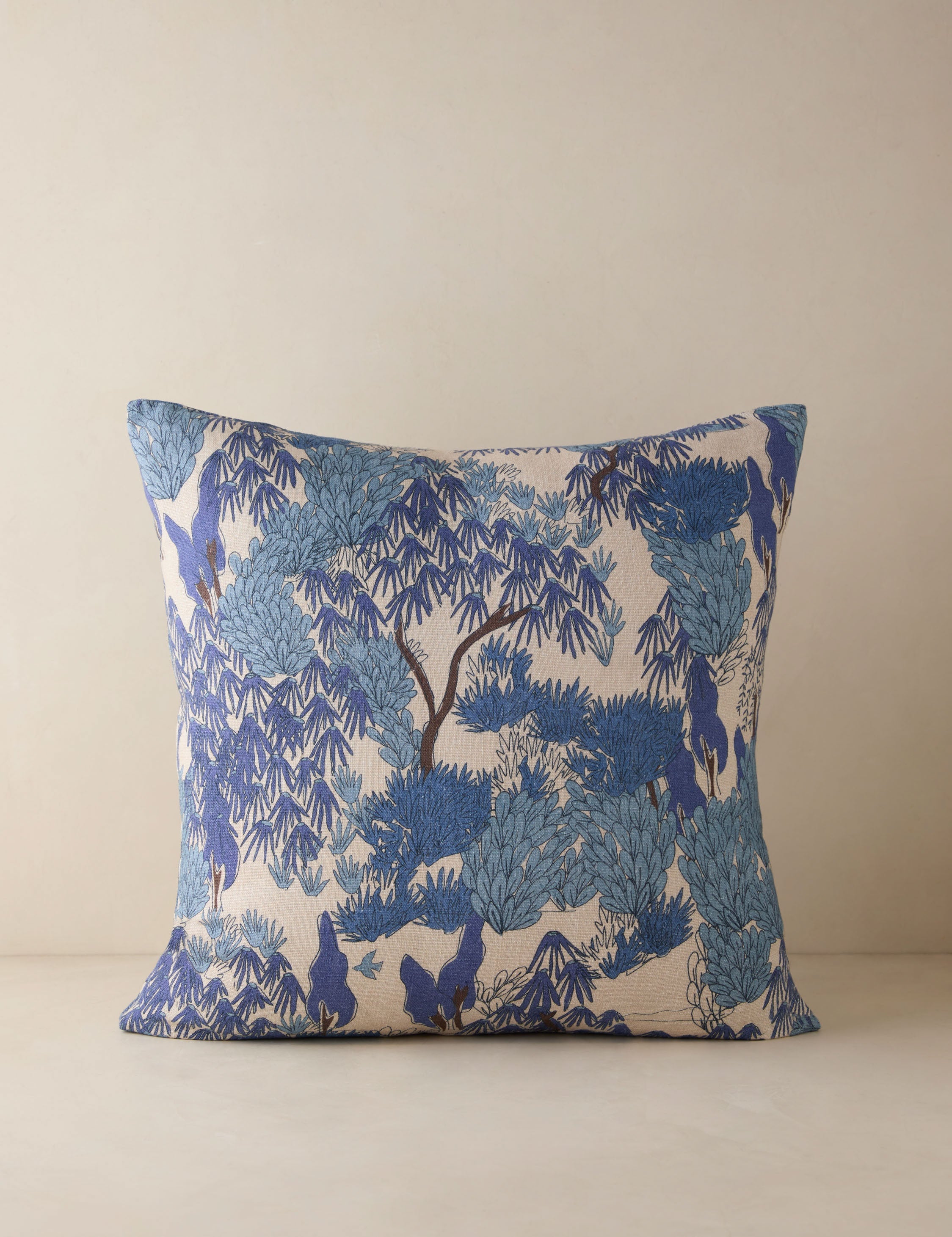 Briar Garden Walk Pillow | Modern Botanical Print, Linen