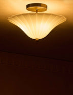Glynn Flush Mount Light | Scalloped Glass, Warm Brass Accents