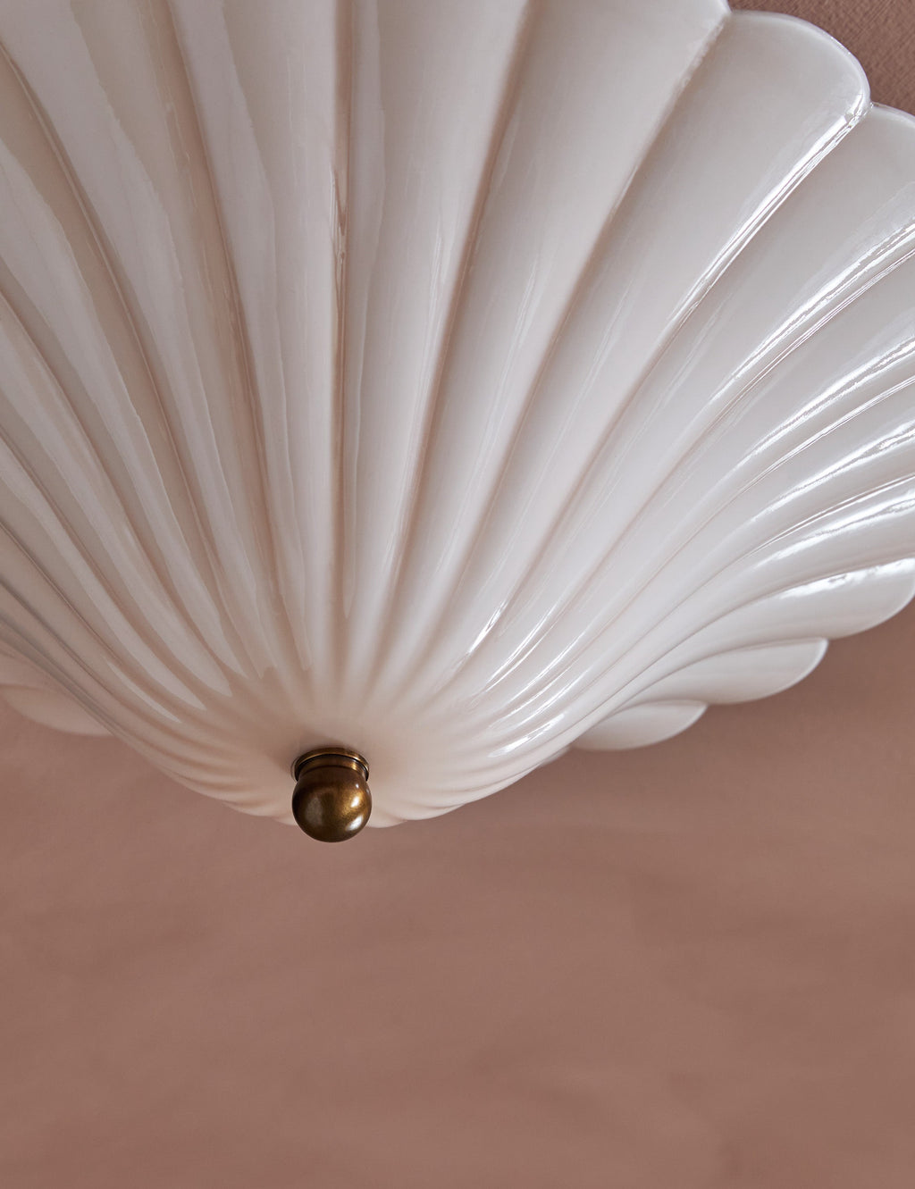 Glynn Flush Mount Light | Scalloped Glass, Warm Brass Accents