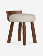 Briar Stool | Round Cushioned Seat, Solid Wood Legs