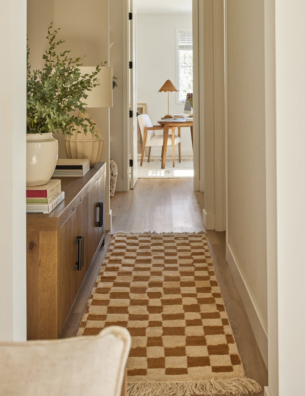 Bramble Hand-Knotted Wool Rug | Irregular Checkerboard Design