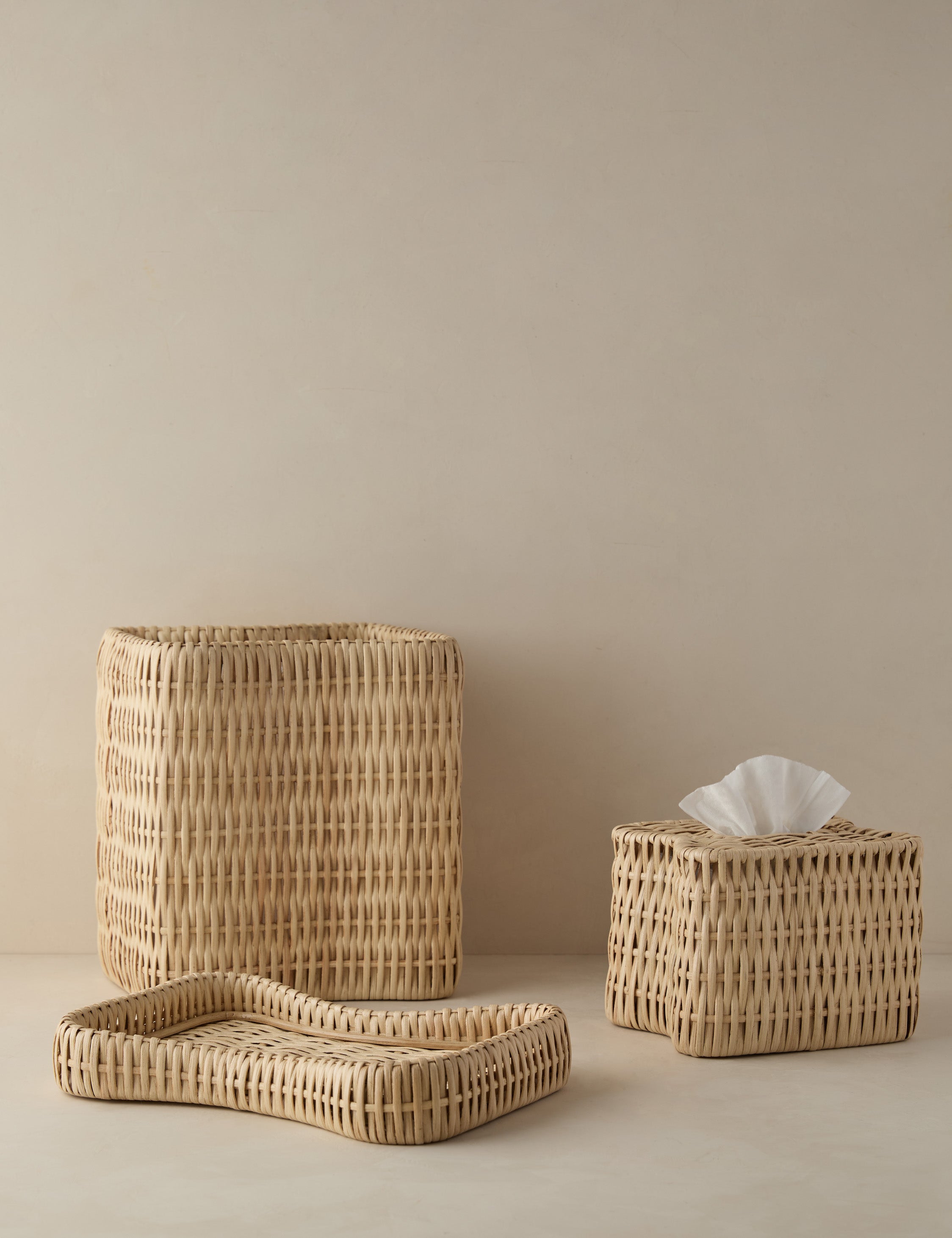 Haven Bath Accessories | Handwoven Rattan Design