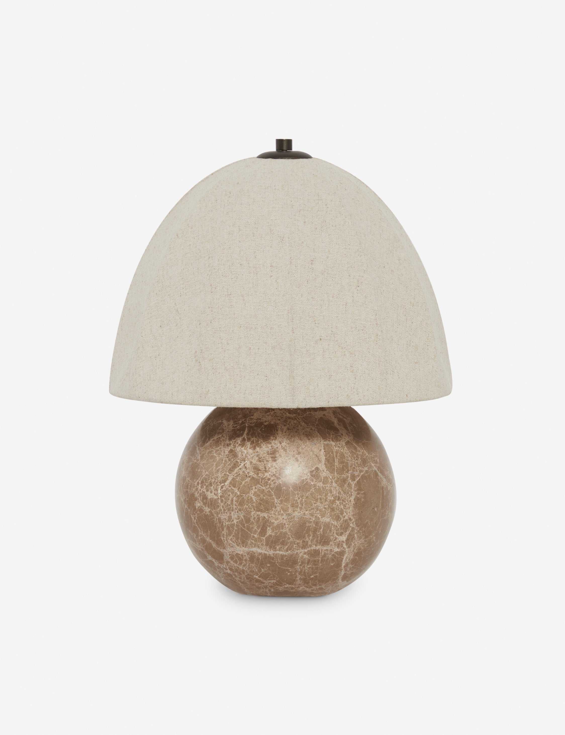 Izu Table Lamp | Stone Sphere Base, Linen Shade