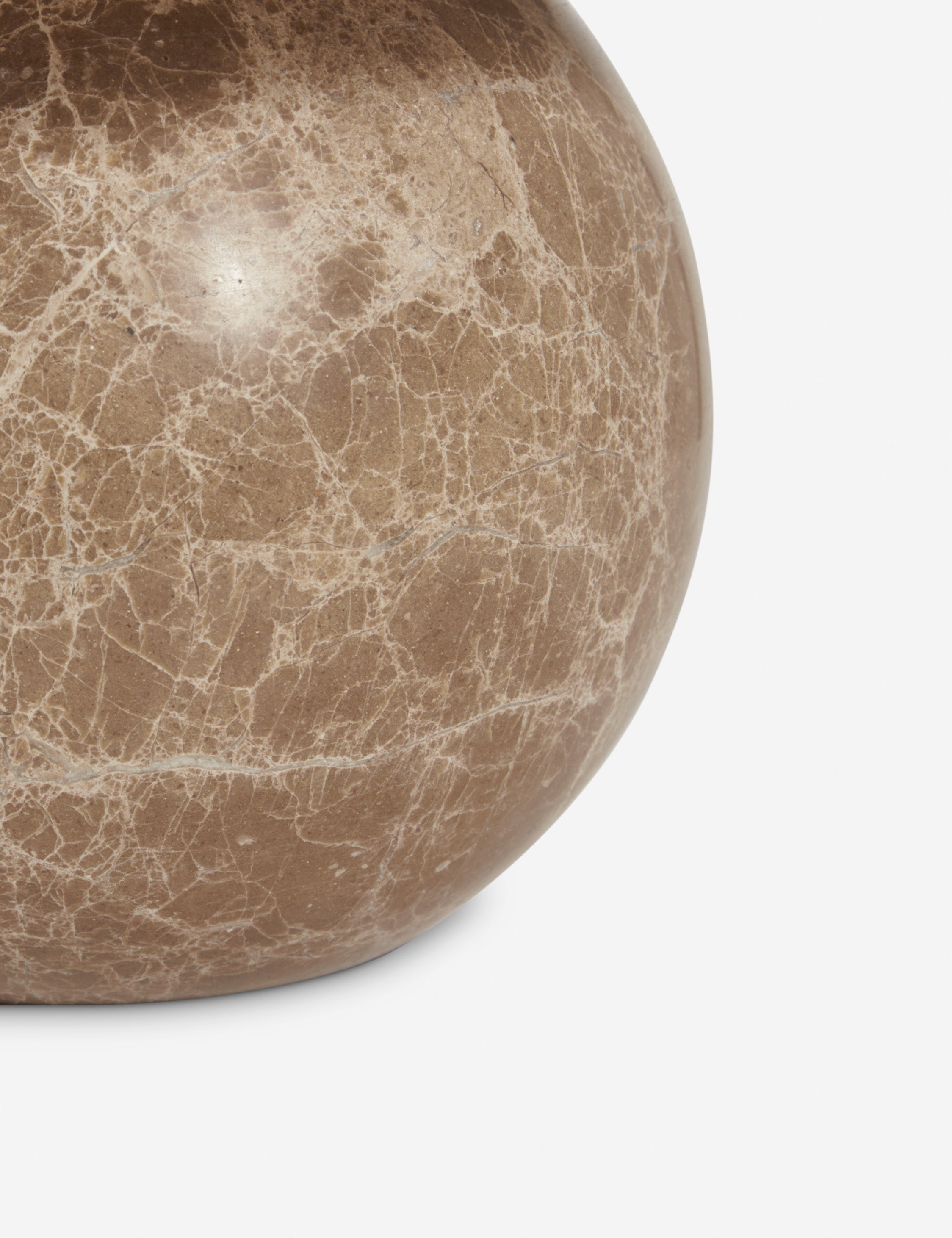 Izu Table Lamp | Stone Sphere Base, Linen Shade