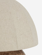 Izu Table Lamp | Stone Sphere Base, Linen Shade