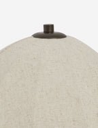Izu Table Lamp | Stone Sphere Base, Linen Shade