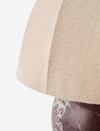 Izu Table Lamp | Stone Sphere Base, Linen Shade