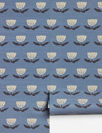 Juno Grasscloth Wallpaper | Hand-Sketched Floral Design