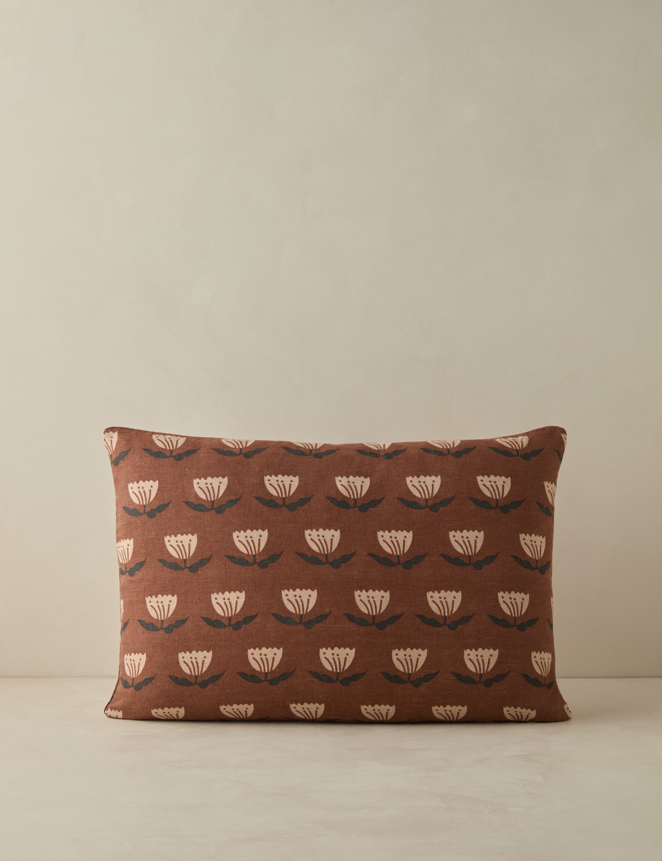 Luxe Janna Pillow | Hand-Sketched Floral, Natural Linen