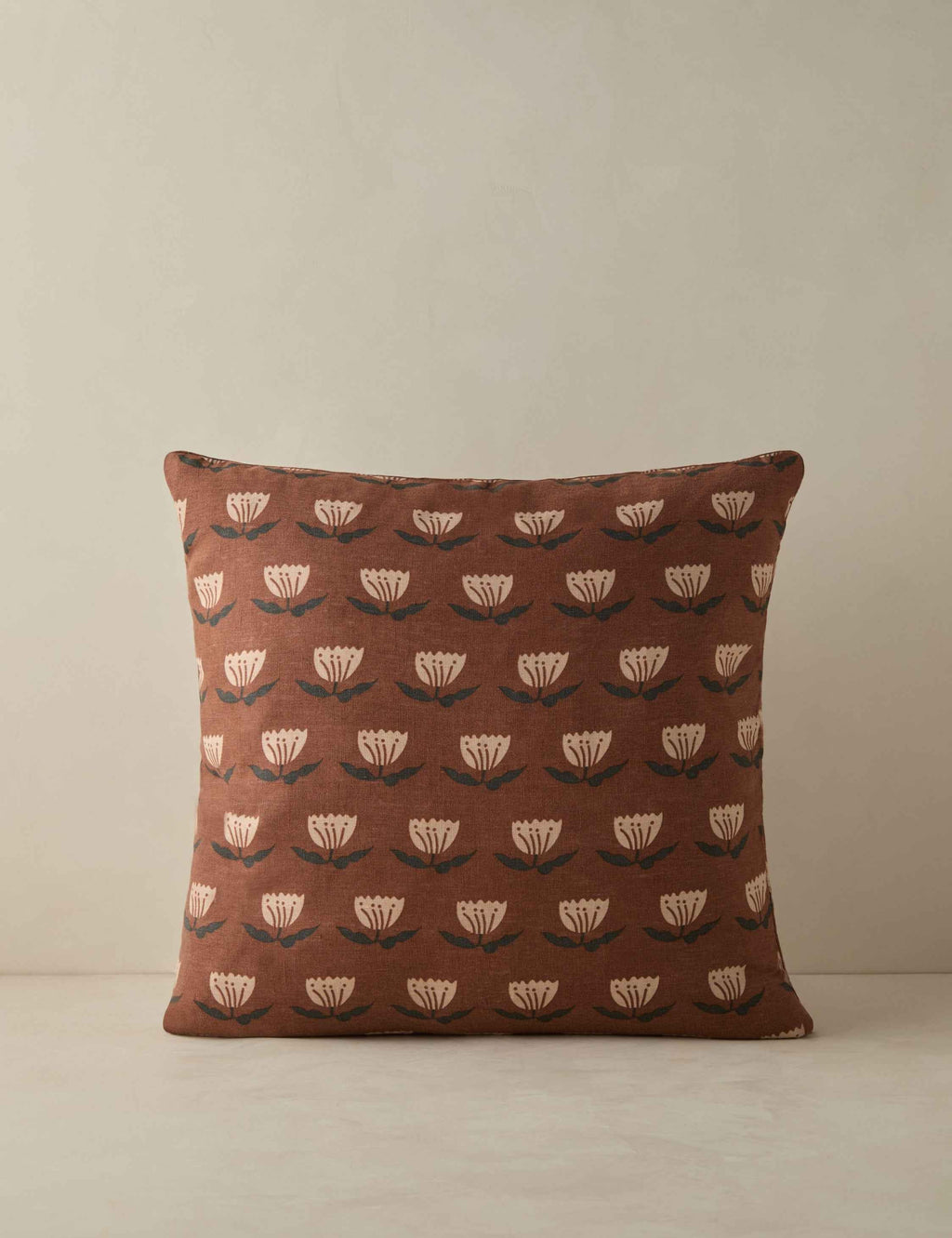 Luxe Janna Pillow | Hand-Sketched Floral, Natural Linen