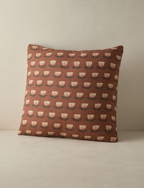 Bela Linen Sham | Hand-Sketched Floral Design, Natural Fiber