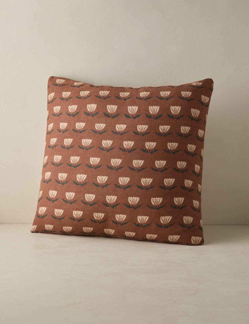 Bela Linen Sham | Hand-Sketched Floral Design, European Flax