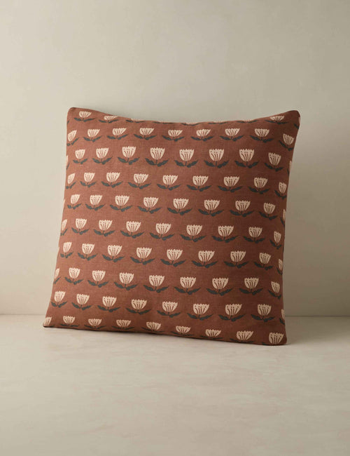 Bela Linen Sham | Hand-Sketched Floral Design, European Flax