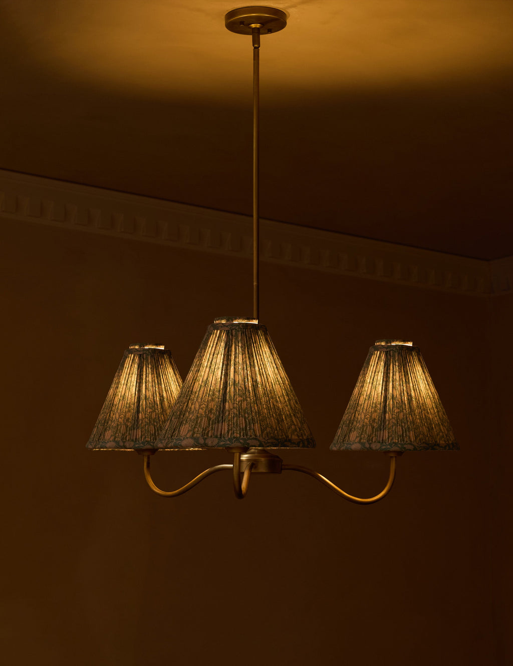 Juno Chandelier | Pleated Floral Shades, Elegant Design