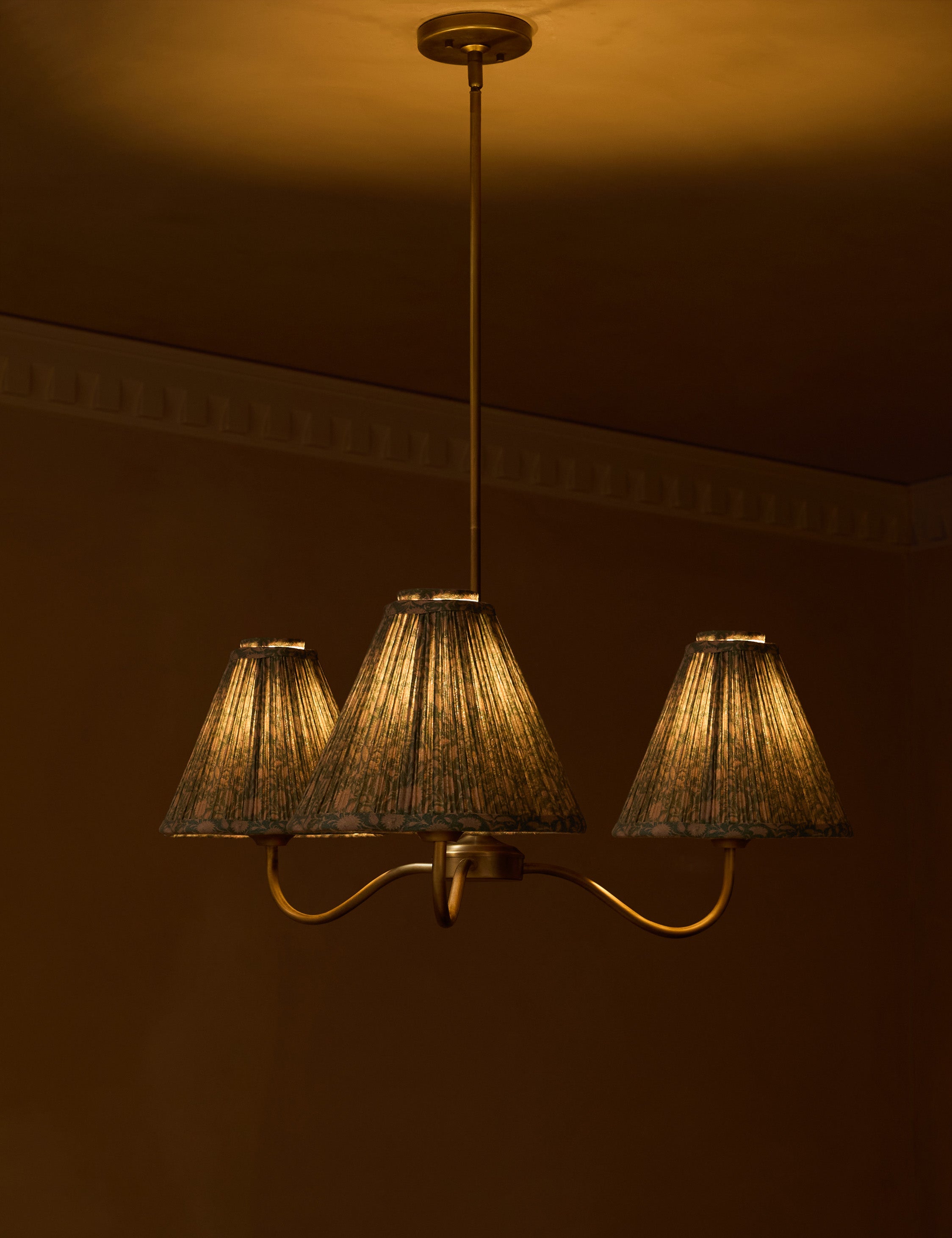 Juno Chandelier | Pleated Floral Shades, Elegant Design